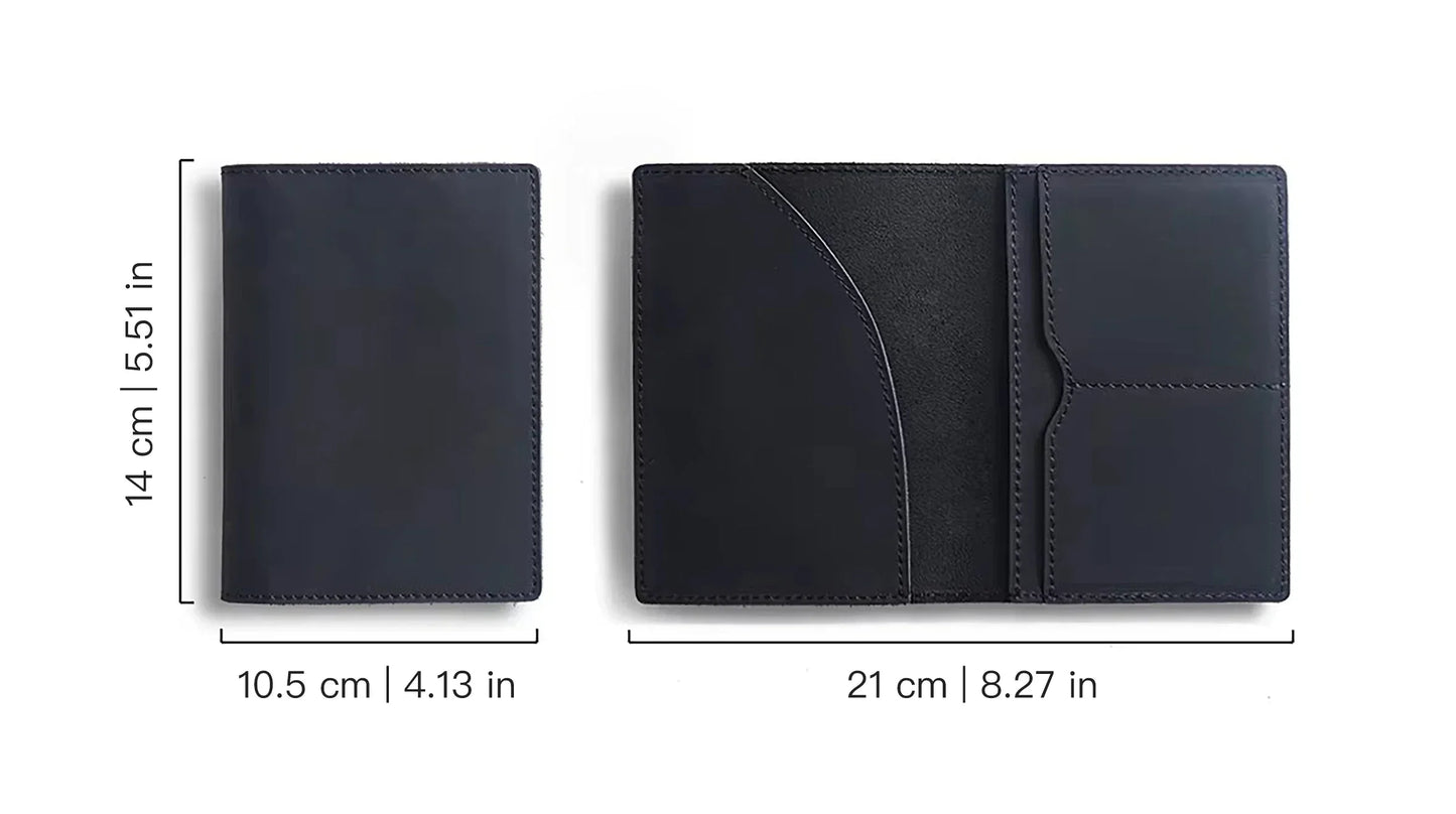 Leather Passport Holder for Travel Essentials, Slim Passport Cover Case Travel Wallet Bifold Credit Card Bag for Women Men