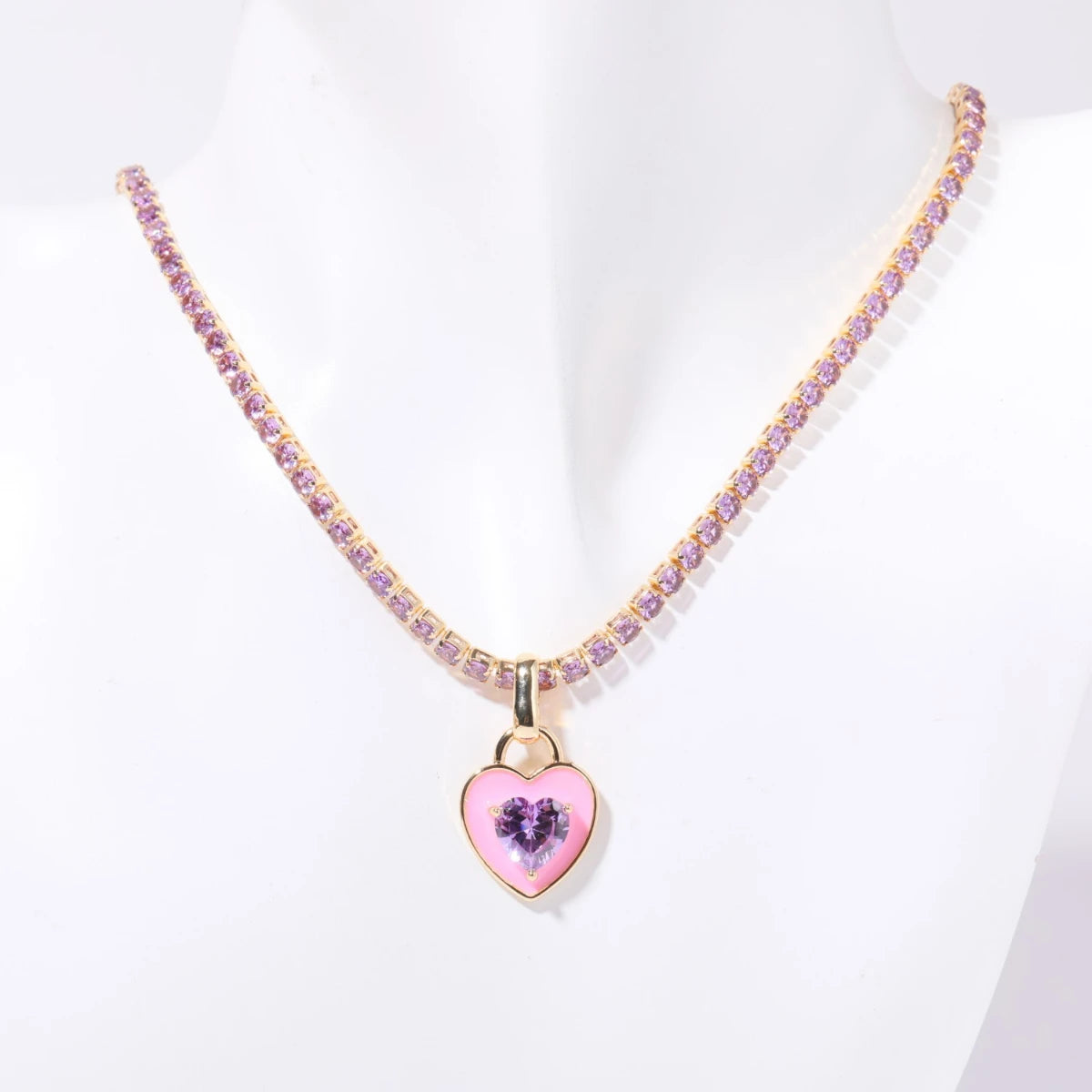 Mesh Chain Colored Zircon Necklace Jade Zircon Chocolate Short Necklace Gold Plated Color Preserving