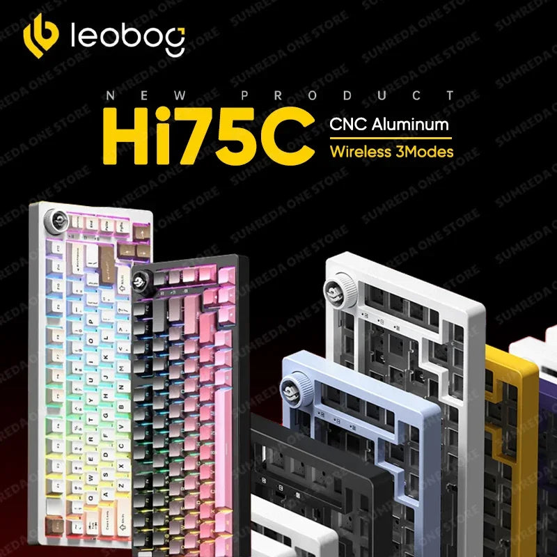 Leobog Hi75C Hi75 Hi75C Pro Aluminum Wireless Custom Mechanical Keyboard Kit Gaming Bluetooth 2.4G Wired Hotswap Gamer Keyboard