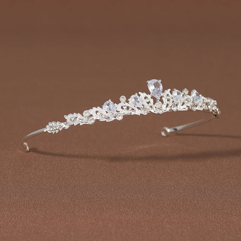 Fashion Gold Silver Color Crystal Crowns For Kids Child Girls Pearls Tiaras Diadems Wedding Hair Accessories Bridal Jewelry