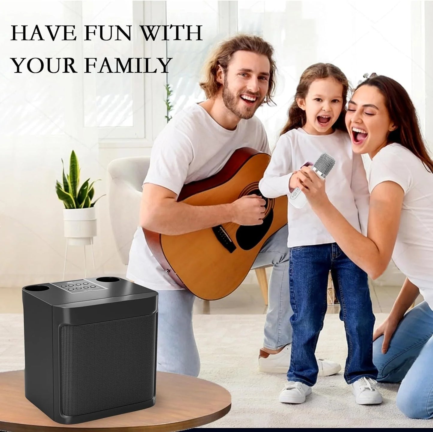Karaoke Machine for Adults, Portable Bluetooth Speaker with 2 Wireless Microphones, Portable PA System for Big Party, Outdoor