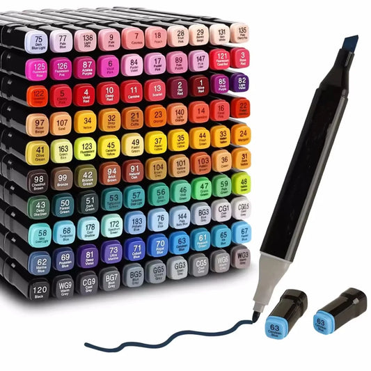 24-120 Colors Art Marker Pen Set for Draw Double Oily Headed Sketching Oily Tip Based Markers Graffiti Manga School Art Supplies