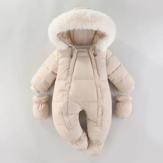 Baby ClothesChildren Clothing Boys and Girls Jumpsuits with Fleece and Cotton Jacket Outdoor Hugging Winter Cotton Clothe