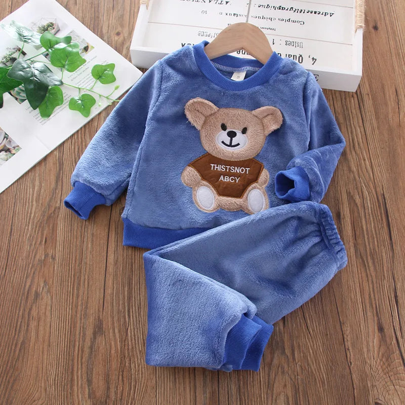 Winter Baby Boy Clothes Set 2pcs Fleece Kids Clothes For 0-5Yrs Children Kids Outfits Toddler Baby Girl Boy Clothes Sets