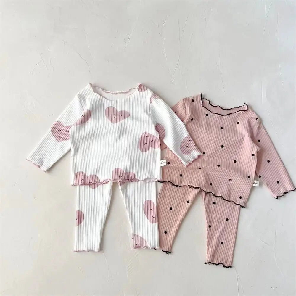 Little Girls Long sleeves Ice Silk Pajamas Set Toddler Kids 2 Piece Sleepwear Short Sleeve Loungewear Clothes Set