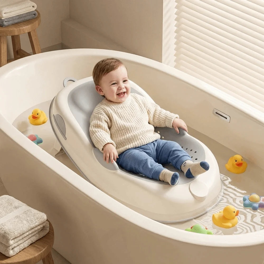 Baby Safety Temperature Sensing Bath Seat Mat Mesh Material Portable Baby Bath Net Easy to Use Comfortable Bath Rack Infant Care