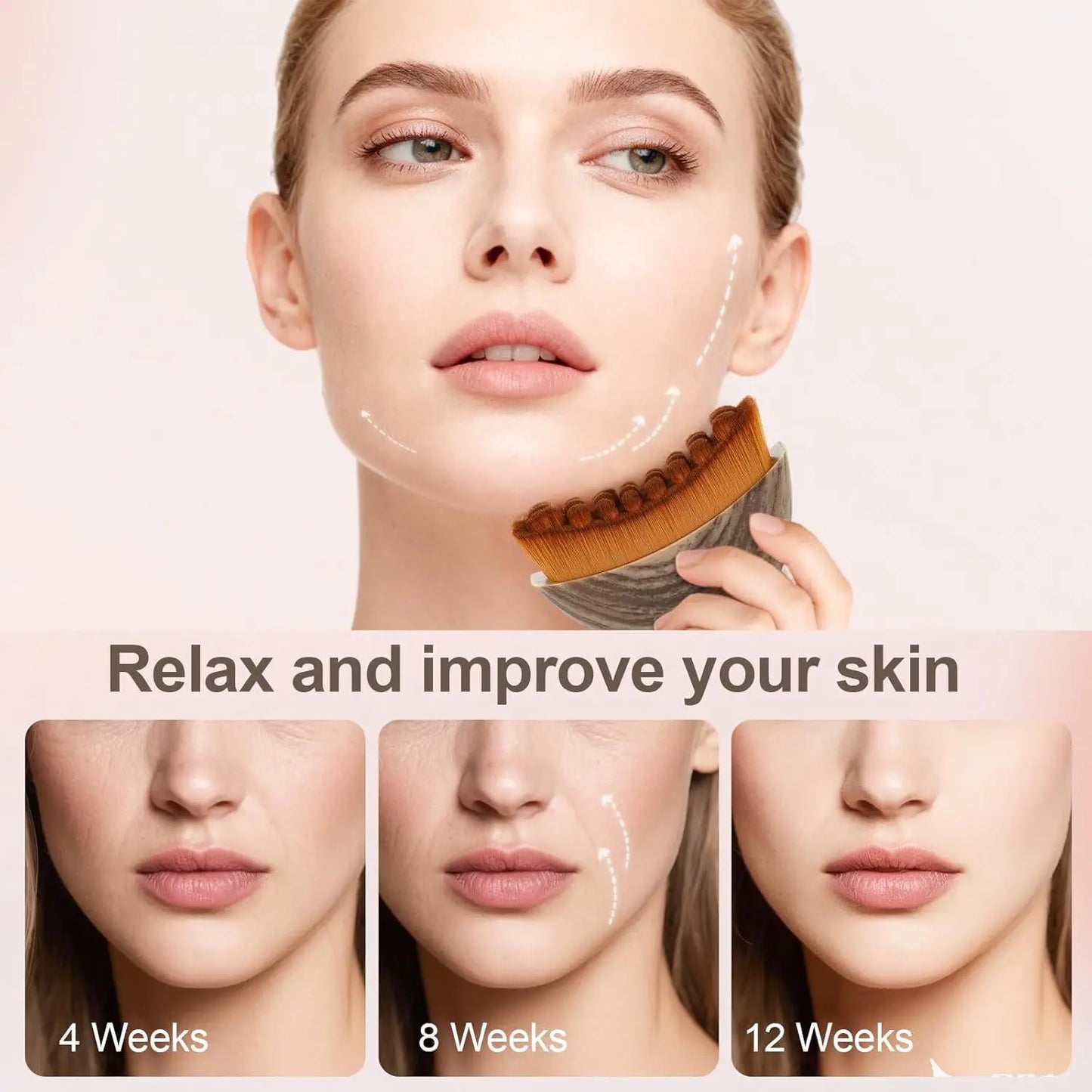 Contour Facial Brush Manual Lymphatic Drainage Massager Durable Soft Bristles  Ergonomic Facial Cleansing Brush for Shaping