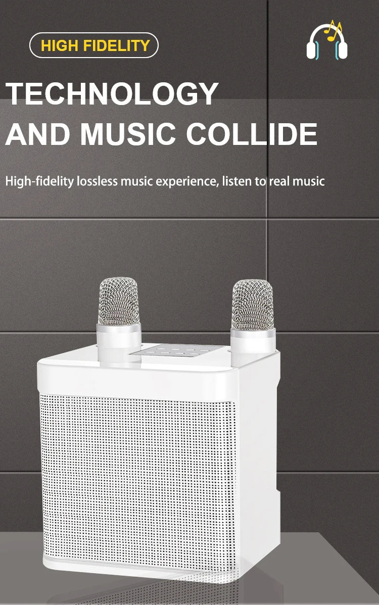 Karaoke Machine for Adults, Portable Bluetooth Speaker with 2 Wireless Microphones, Portable PA System for Big Party, Outdoor