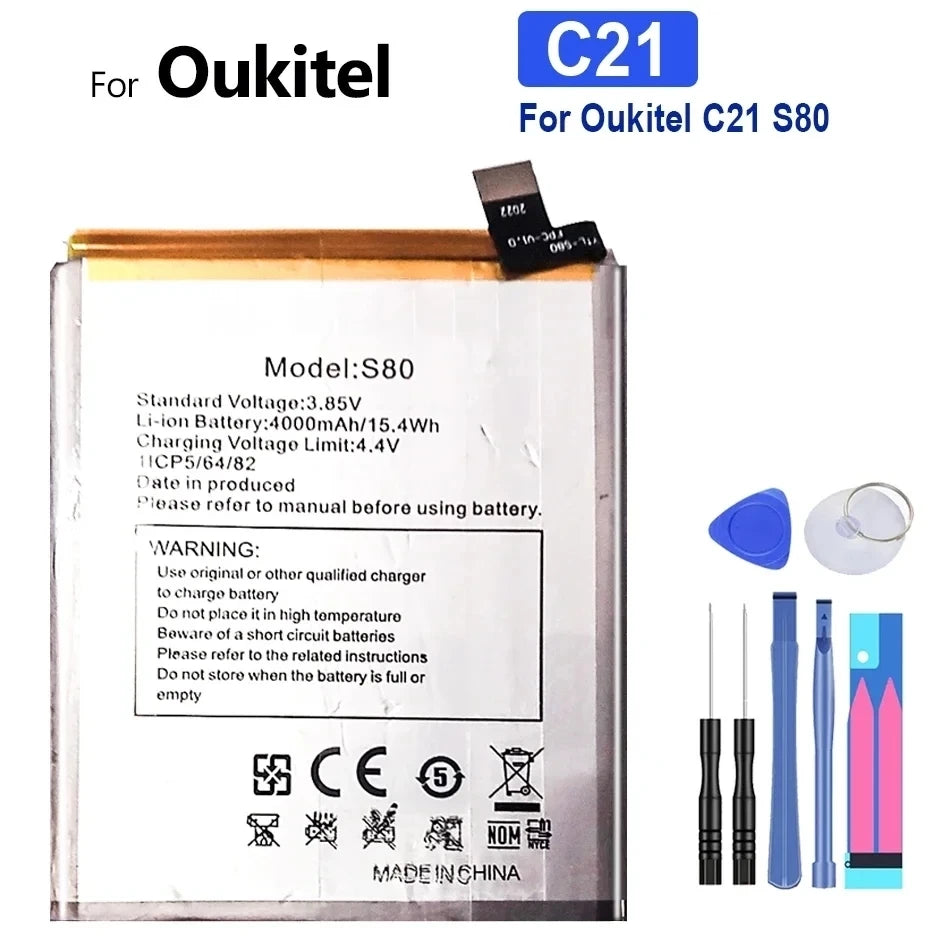 Battery for Oukitel U25 U20 U16 U15 U11 U7(pro Plus MAX) U22 U18 U10 C21 C18 C17 C15 C12 C11 C5 S70 Pro C25 C10 C8 C4 C2 S80 S77