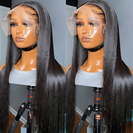 360 HD Transparent Lace Frontal Wigs Pre Plucked Brazilian Bone Straight 13x4 13x6 Lace Front Human Hair Wigs For Black Women
