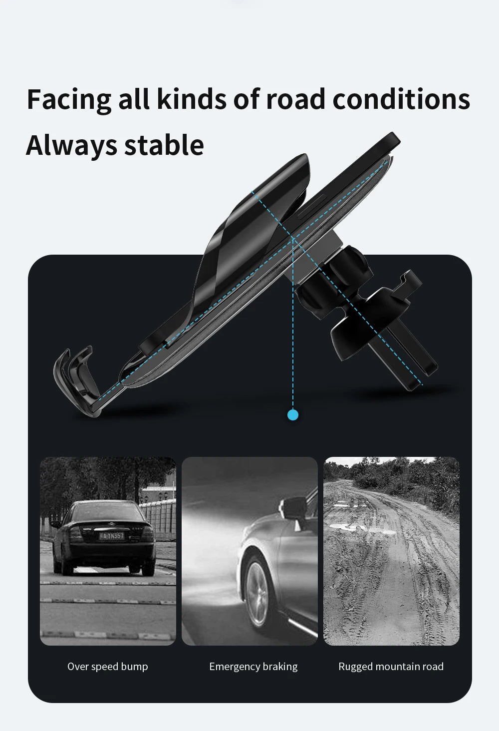 Car Phone Holder 10-Inch Screen Fixed Base For Peugeot 4008 5008 2021-2023 Wireless Charging Support Car Mobile Phone Mounts