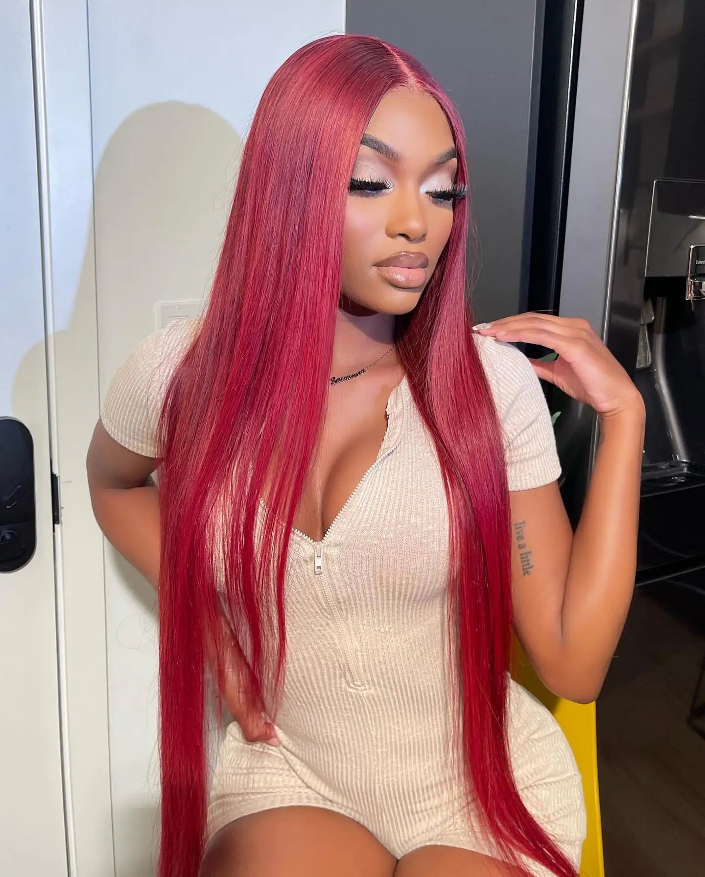 Burgundy Transparent Lace Frontal Human Hair Wig 7x5 Glueless Red 99J Straight Colored 13x4 Lace Front Human Hair Wigs For Women