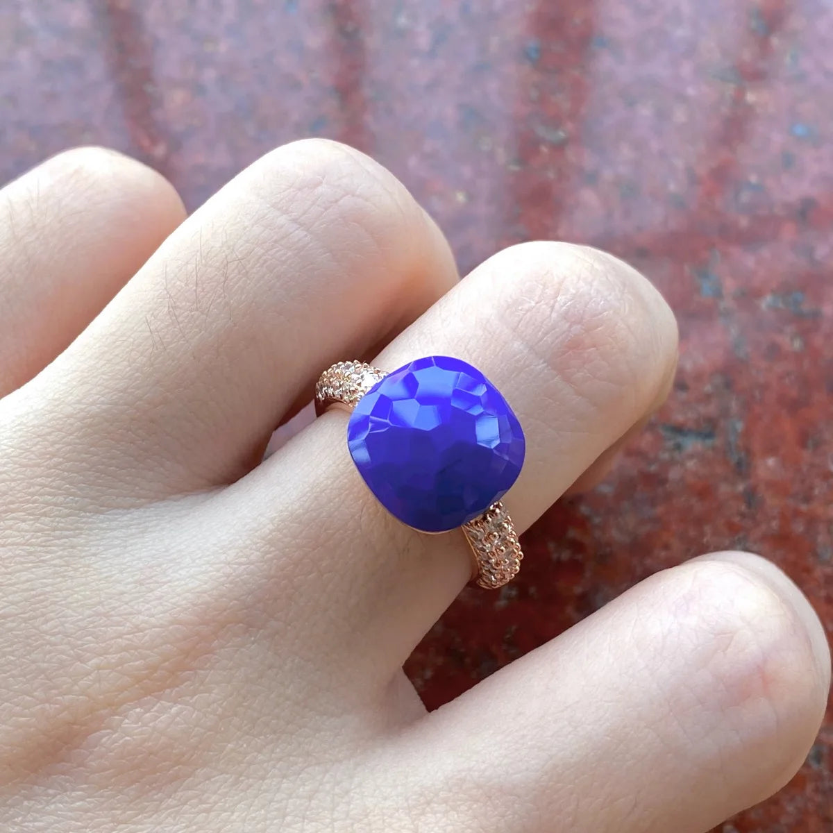 12.6mm   Ring Candy Style Zircon Ring Flat Pink Green Purple Crystal Ring For Women Candy Ring Fashion Jewelry Gift