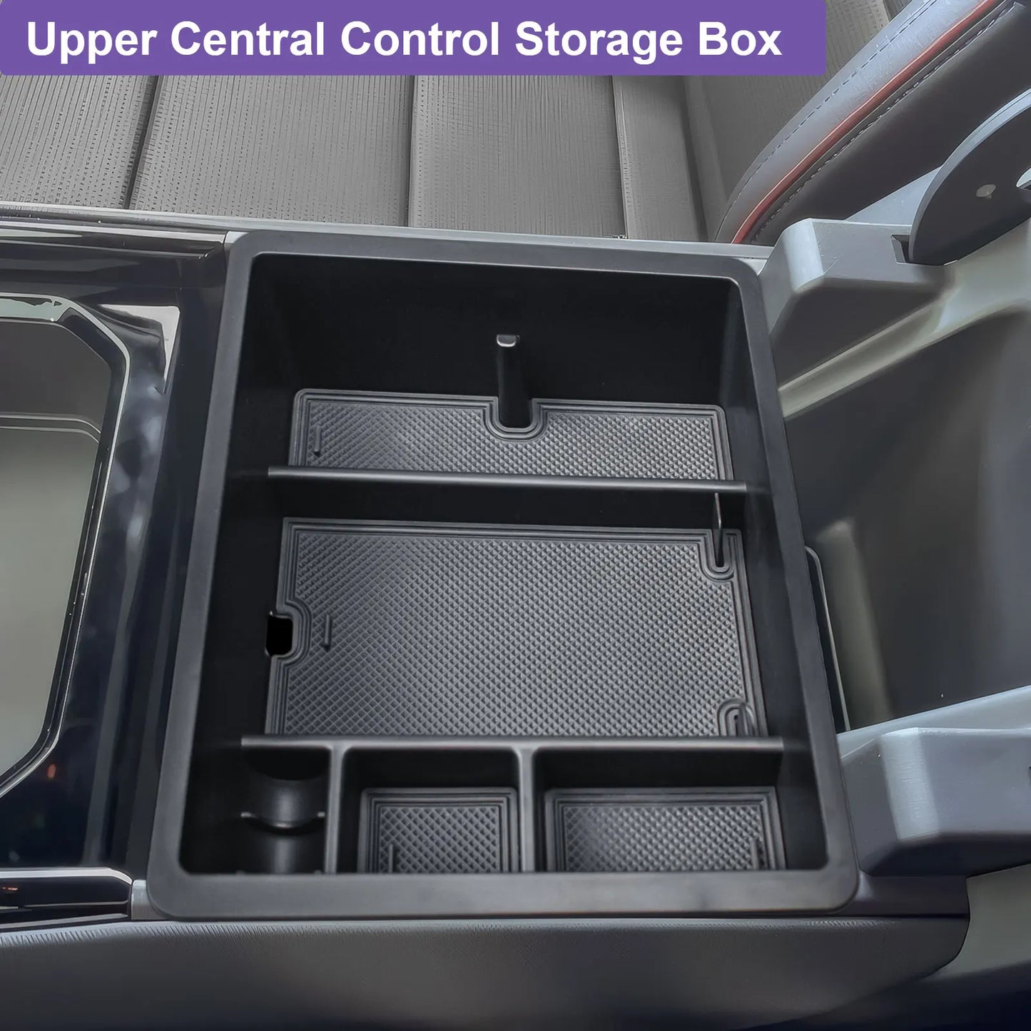 Center Console Organizer Tray for 2024 2025 Chevy Silverado EV WT and 2024 2025 GMC Sierra EV Armrest Storage Box Accessories
