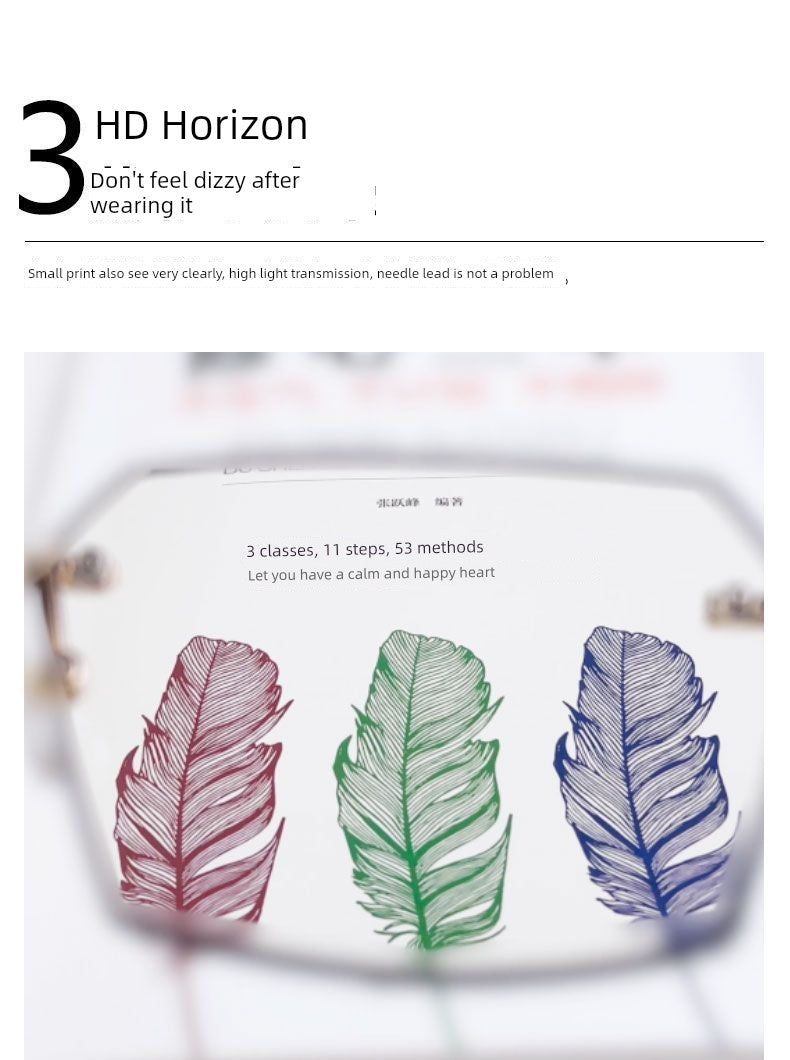 Frameless Business Color-Changing Reading Glasses Men Middle-Aged and Elderly HD Anti-Blue Ray Radiation Indoor and Outdoor Dual-Use Presbyopic Glasses