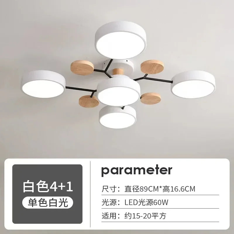 Retro Nordic Minimalist Four Head Six Head Restaurant Lighting Living Room Bedroom Lighting Room Ceiling Light Cross border