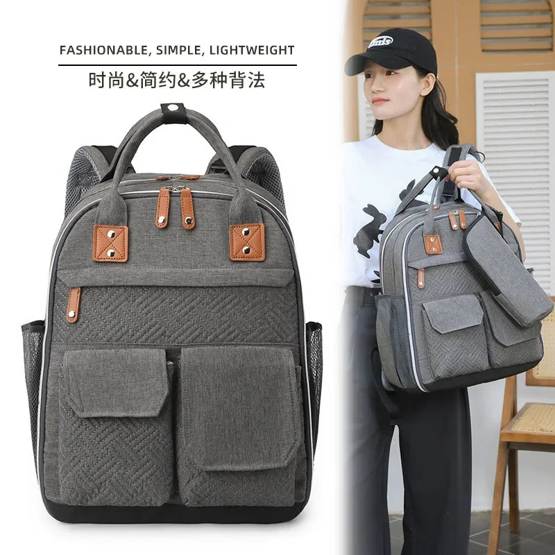 Diaper Bag Backpack for Stroller Waterproof Mummy Large Capacity Outdoor Travel Nappy Maternity Bag with Portable Changing Pad