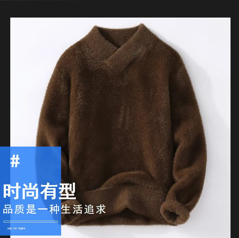 Sweaters men 2025 winter korean style mens warm sweater V-neck men sweaters autumn Men's wool pullovers men full size M-XXXL