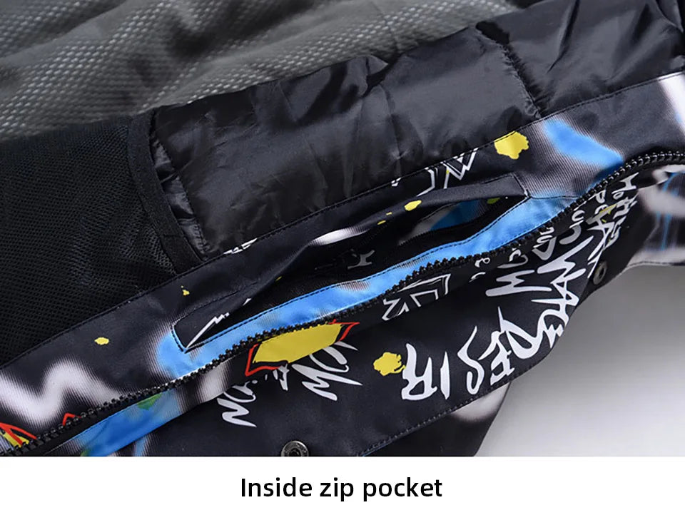 Winter Ski Suit for Men Outdoor Sports Warm Windproof Waterproof Snow Jackets Pants Male Ski Equipment Snowboard Jacket SK032