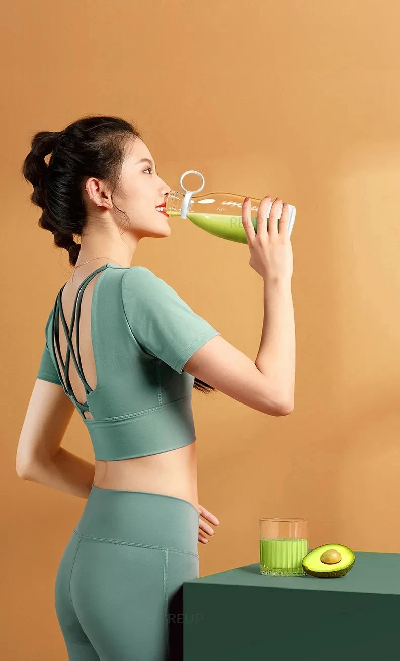 Wireless Charging 4 Blades Electric Juicer Mini Portable Blender Fruit Mixers Extractors Multifunction Juice Maker Machine