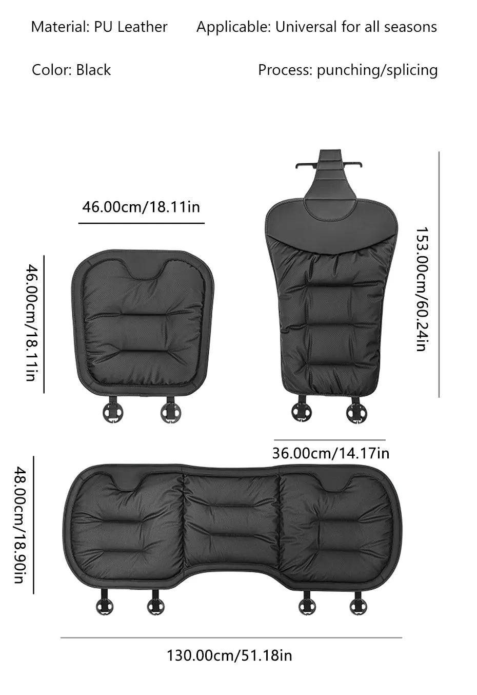 SEAMETAL Nappa Leather Car Seat Cover Universal Winter Seat Cover Soft Breathable Seat Cushion With Waist Pad Comfortable Mats