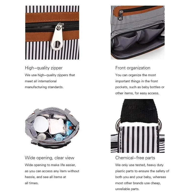 Women Shoulder Bag Travel 7 Pcs/Set Baby Diaper Bags Go Out Large Capacity Newborn Nappy  Bag with Changing Pad Multi-functional