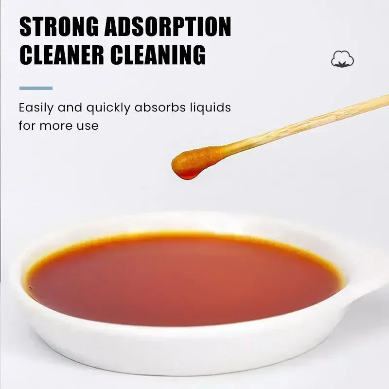 100Pcs/Pack Baby Cotton Swabs Wooden Stick Soft Tip Buds for Ear Nose Cleaning 1-20 Packs Infants Kids Hygiene Care Beauty Tools