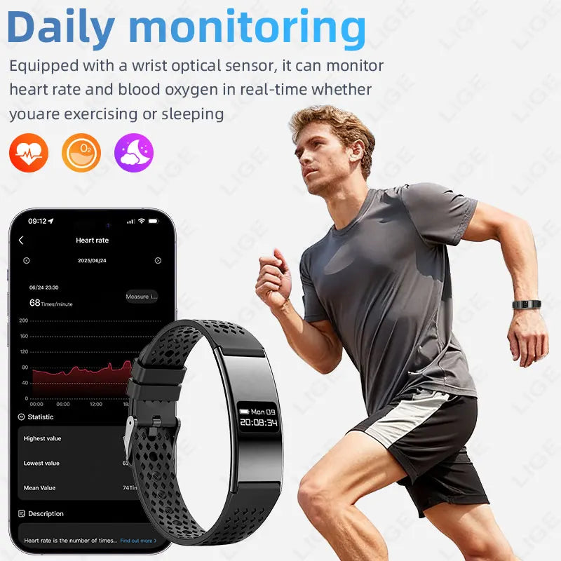 Men Women Smart Bracelet Heart Rate Sleep Monitor Health Smart Band Waterproof Sports Fitness Tracker Smartwatch for Android iOS