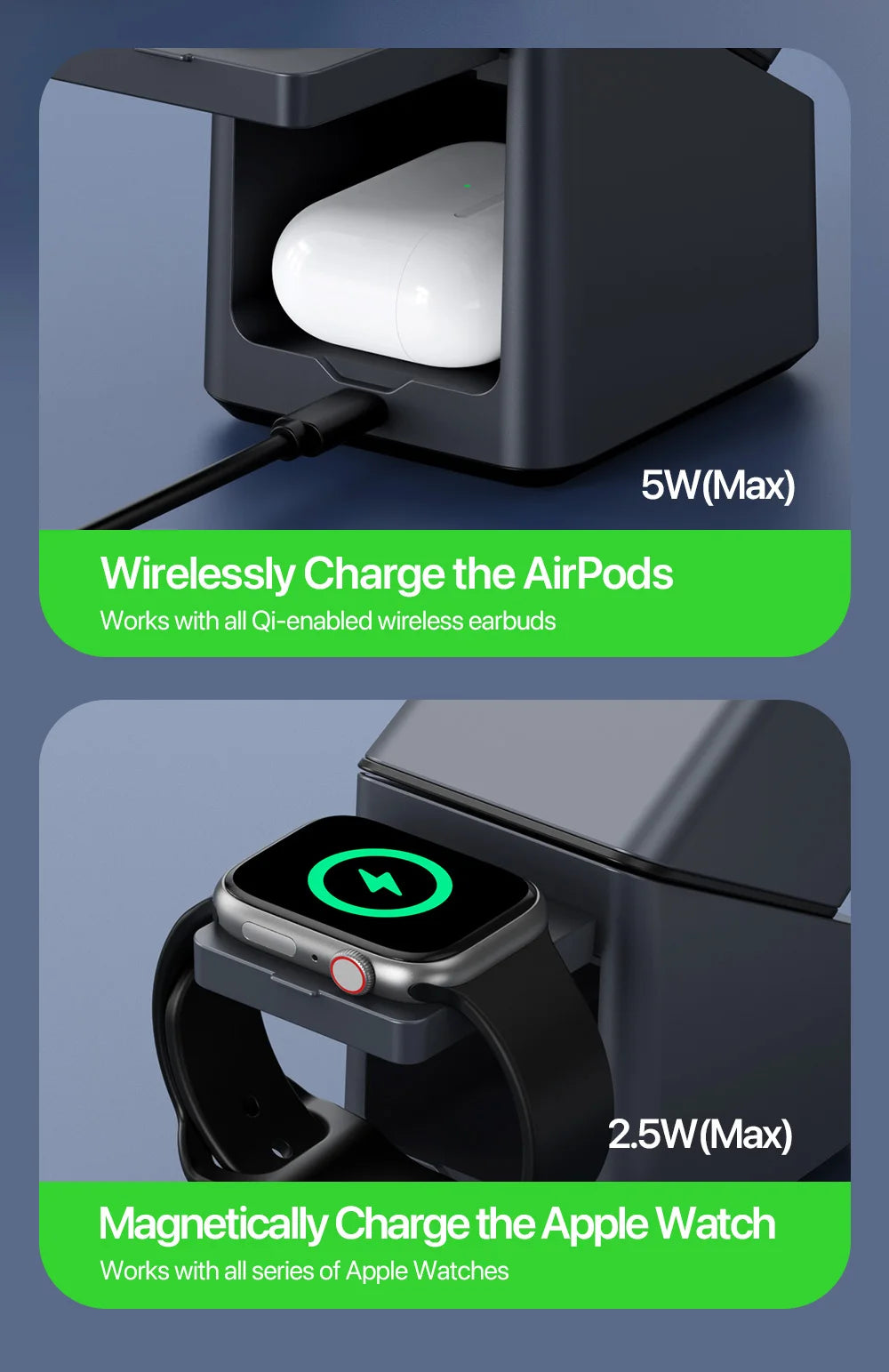 Wireless Charger Station 4 in 1 Fast Charging Dock Stand For iPhone 16 15 14 13 12 iWatch 9 8 7 Pro Airpods