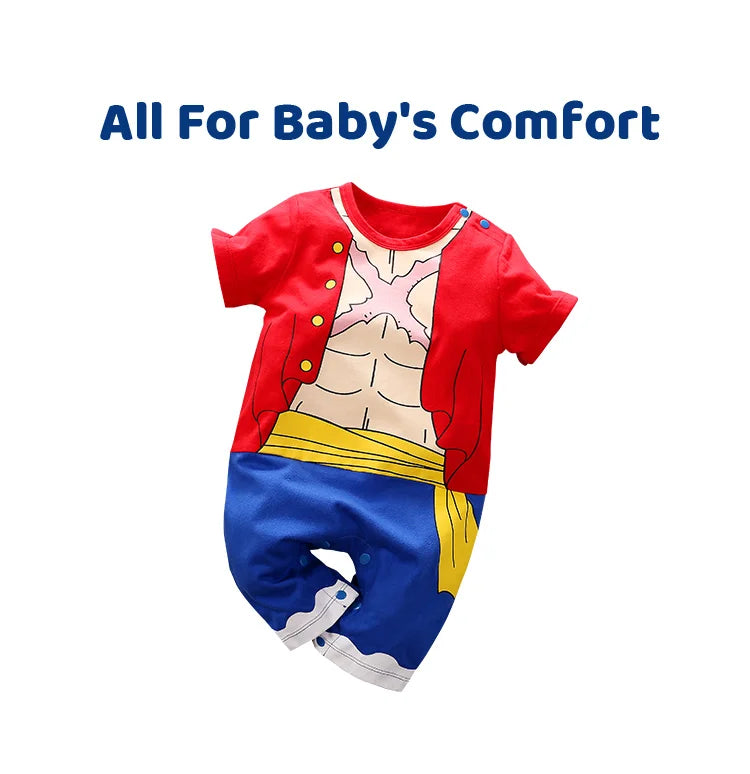 Newborn Clothing Handsome Anime Role Play Cotton Comfortable Soft Boys And Girls 0-18 Summer Short Sleeved Baby Jumpsuit