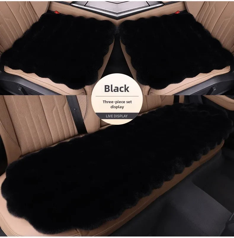 Universal Winter Car Seat Cushion Imitation Rabbit Fur Car Seat Cover Thick Plush Soft and Warm  Plush Car Seat Cushion