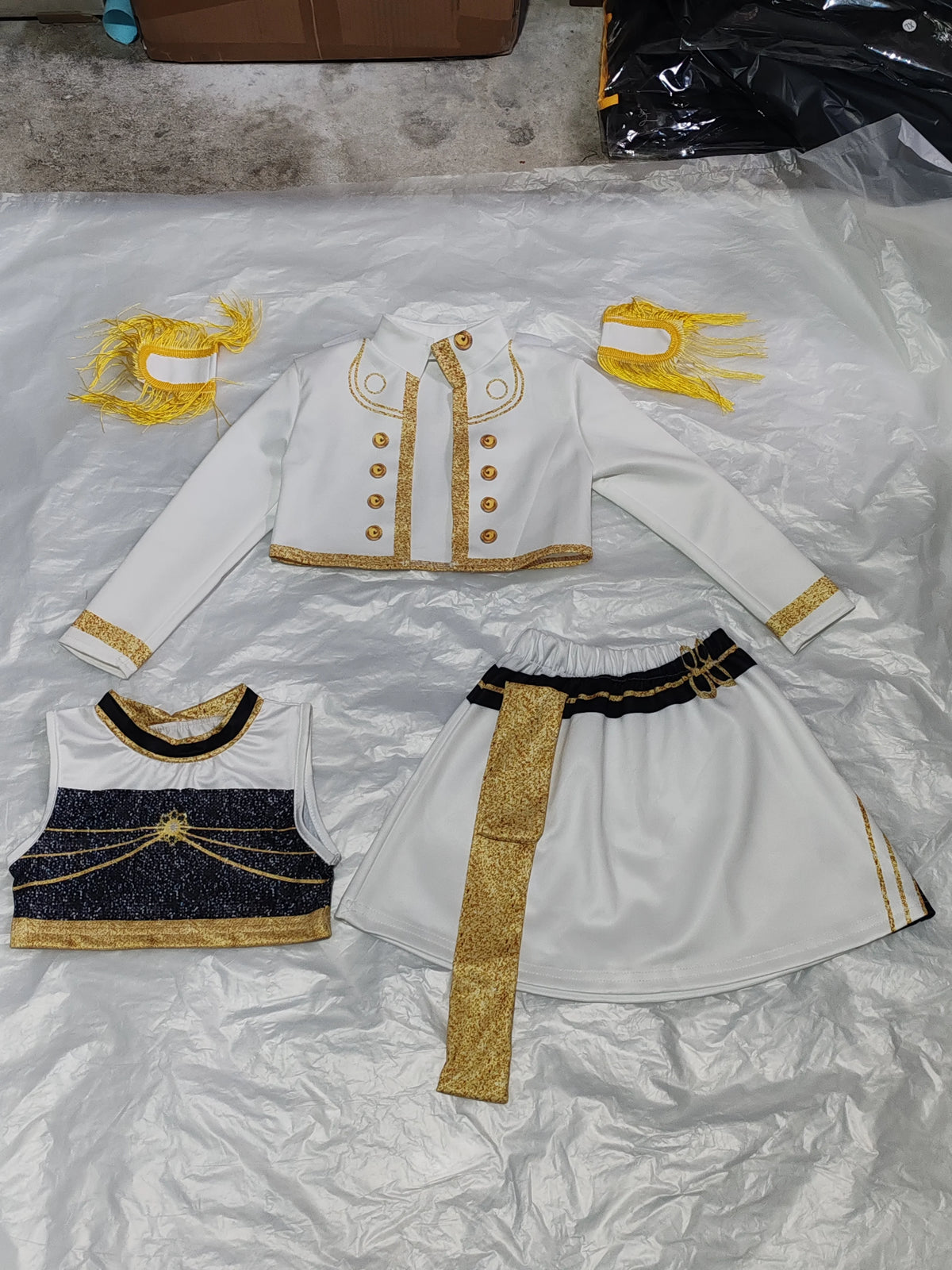 Cool Girl Cosplay Golden Costume Kids 3D Print Idol Group Singing Stage Performance Costume Child Halloween Party Clothes Suit