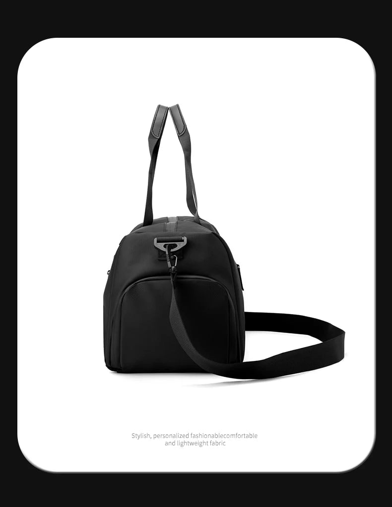 Unisex Large Capacity Handbag Crossbody Shoulder Bag Water-resistant, Gym Bag, Travel Bag for Men, Also Fits on Luggage Trolley