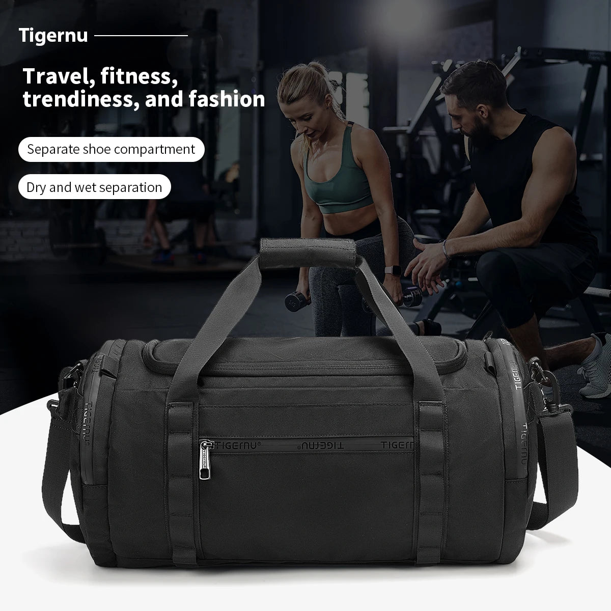 Tigernu Travel Bags For Men Gym Bag Waterproof Fitness Bag Men Outdoor Portable Bag Ultralight Yoga Sports Bag Handbag Crossbody
