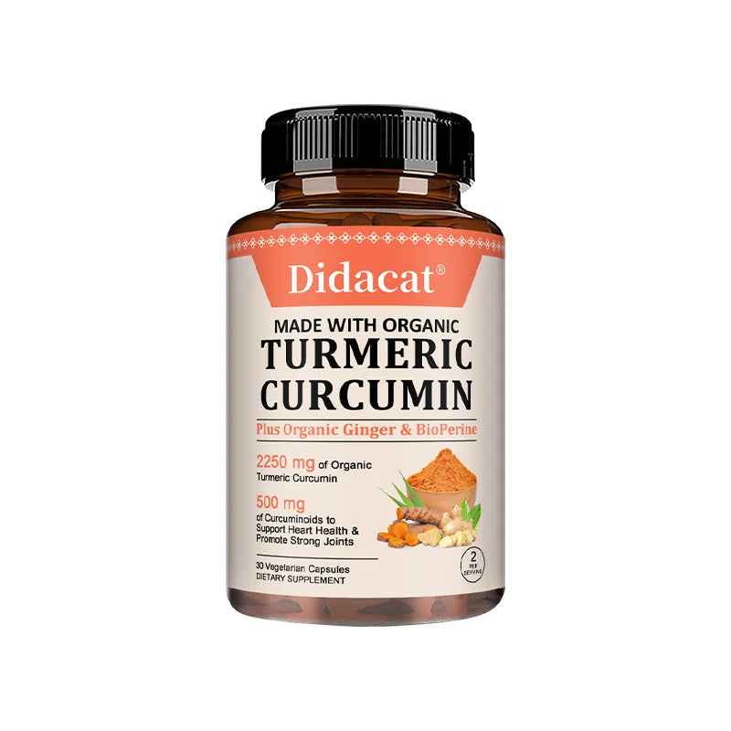 Turmeric Curcumin Capsules - with Black Pepper, Supports Joints, Digestion, Immune Health, Improves Mobility