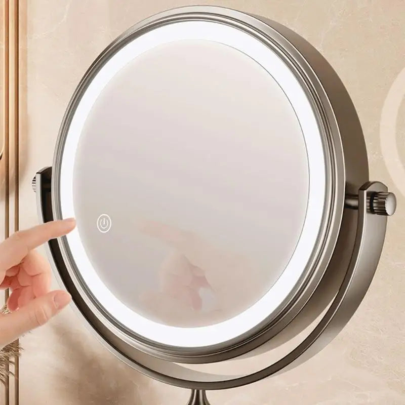 Self Priming Led Folding Bathroom Mirror Wall Mounted Light Bathroom Makeup Mirror 8 Inch 3X Magnifying Arm Extend Bath Mirrors