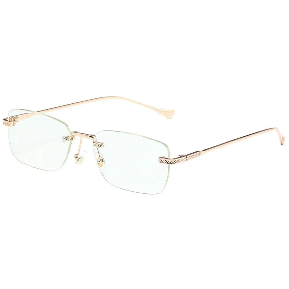 Rimless Square Sunglasses for Women Ins Style Small Rectangle Punk Sun Glasses UV400 Protection Street Shoot Eyewear for Women
