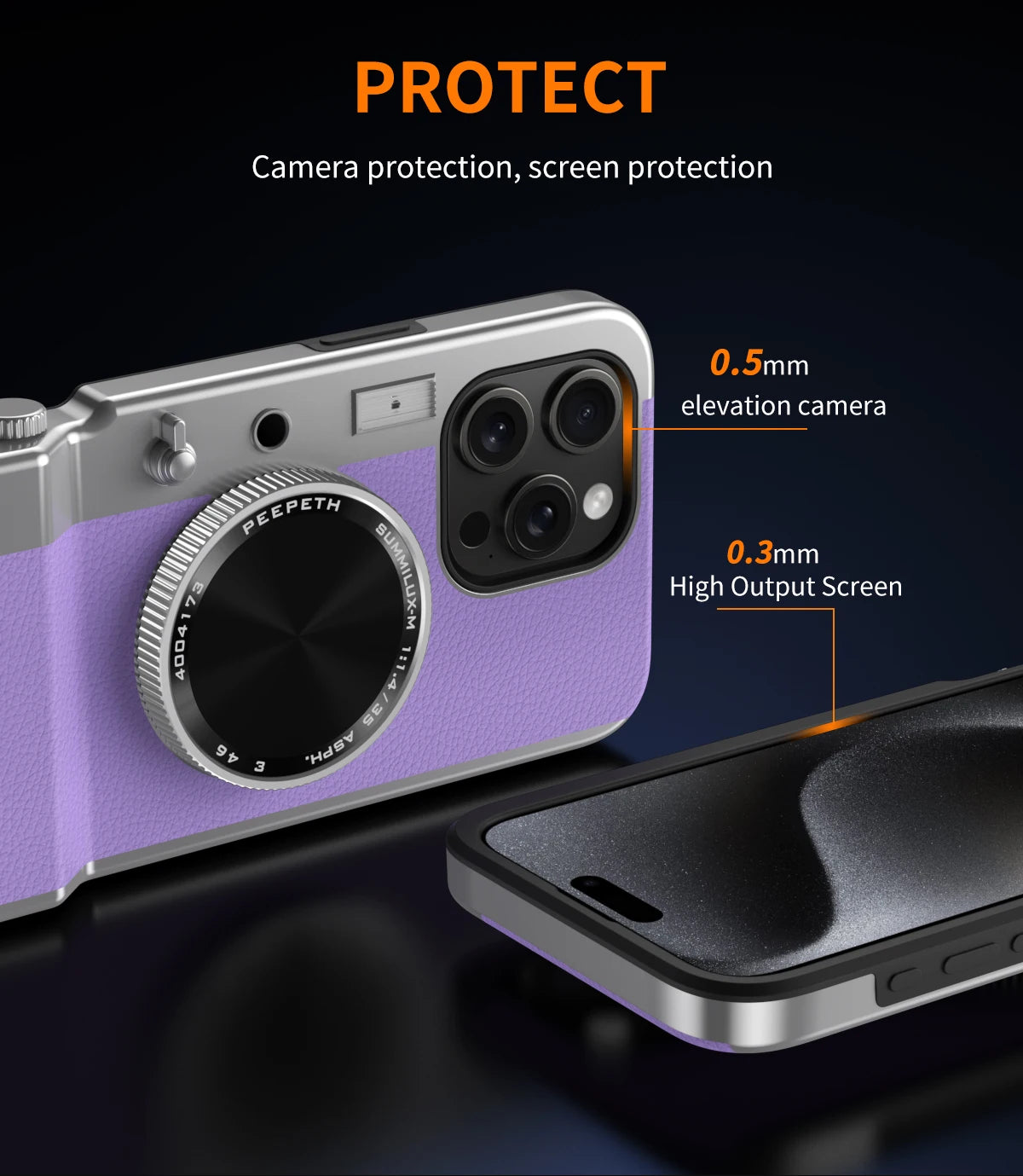 Retro Magnetic Multifunctional Camera Phone For 16 15 14 13 12 11 Pro Cosmetic Mirror Shockproof Cover