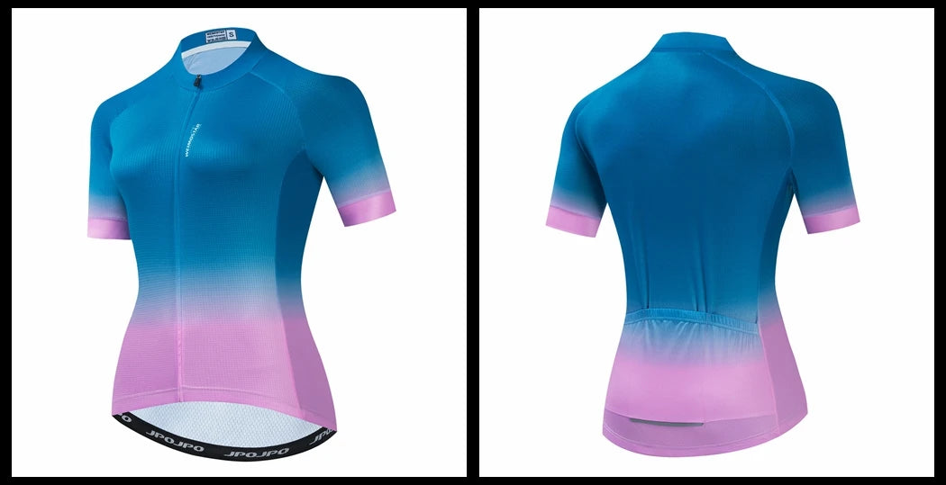 Blue Black Womens Cycling Jersey Pro Team Cycling Clothing Summer MTB Bike Jersey Breathable Bicycle Shirt Maillot Ciclismo