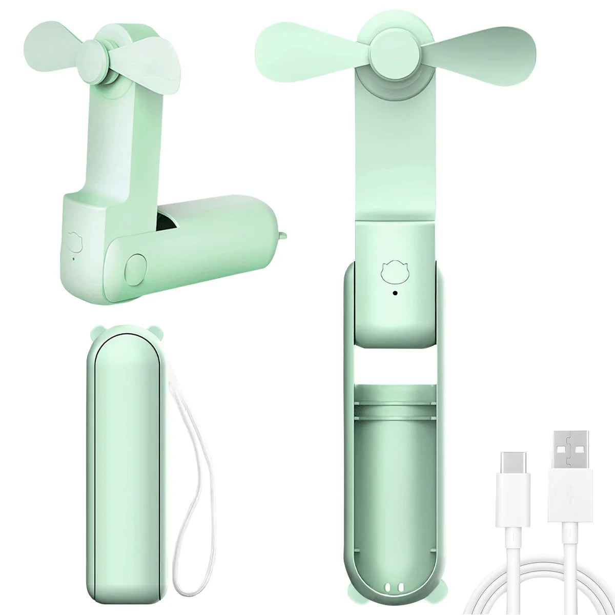 Super Mini Handheld Fan USB Rechargeable Fan 3-speed Adjustable Suitable Portable Camping Small Fans for Travel Outdoor Use
