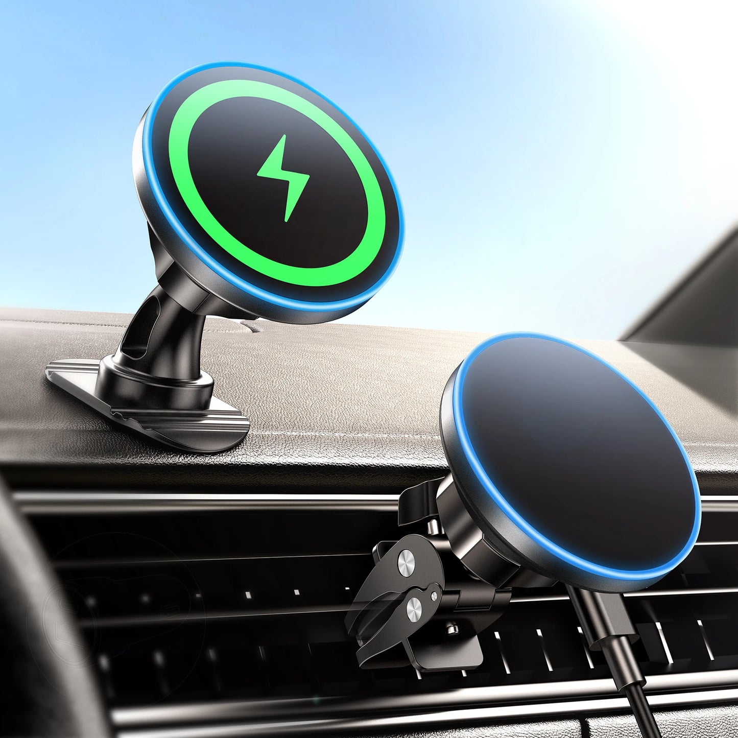 MagSafe Car Mount Charger, 15W Magnetic Car Phone Charger for Vent/Dashboard, [2025 New] Car Phone Holder Mount, Fast Charging M