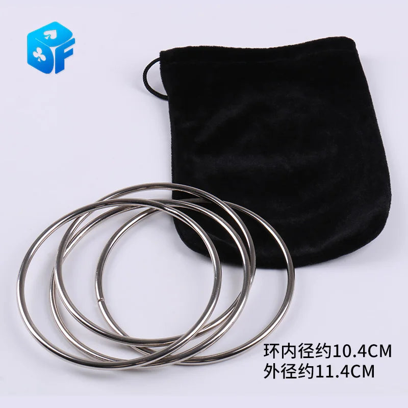 Deluxe 4.5" Linking Rings (Set of 4, Chrome) by J.C Magic Stage Magia Gimmick Props Mentalism Funny Magician Claasic Magie Toys