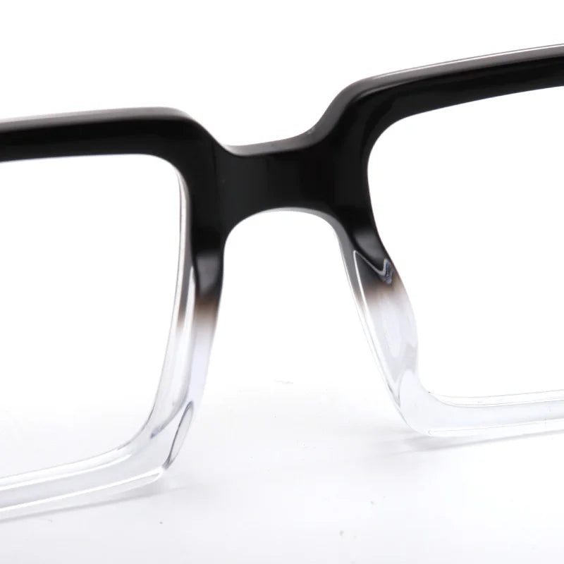 Large Size Acetate Men Eyeglasses Frame Rectangle Myopia Optical Prescription Glasse Trending Stijlen Italy Retro Luxury Eyewear