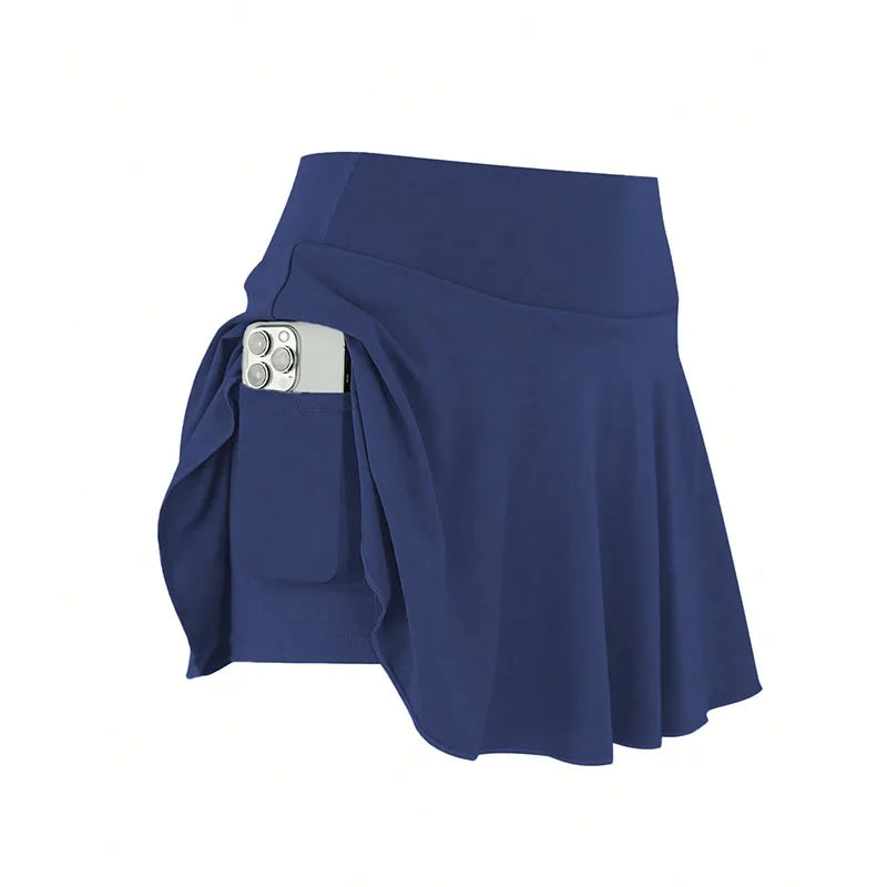 Summer Women Sprints Tennis Skirts Quick Drying Running Workout Fitness Short Skirt High Waisted Athletic Golf Mini Skirt 2 In 1