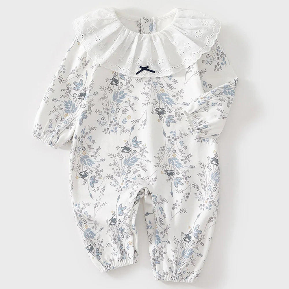 Baby Girl Christmas Rompers Long Sleeve 100% Cotton Spring Autumn Baby Jumpsuit First Birthday Newborn Clothing