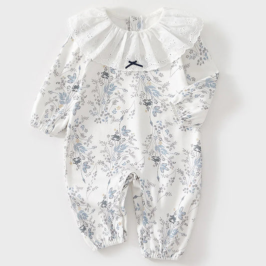 Baby Girl Christmas Rompers Long Sleeve 100% Cotton Spring Autumn Baby Jumpsuit First Birthday Newborn Clothing