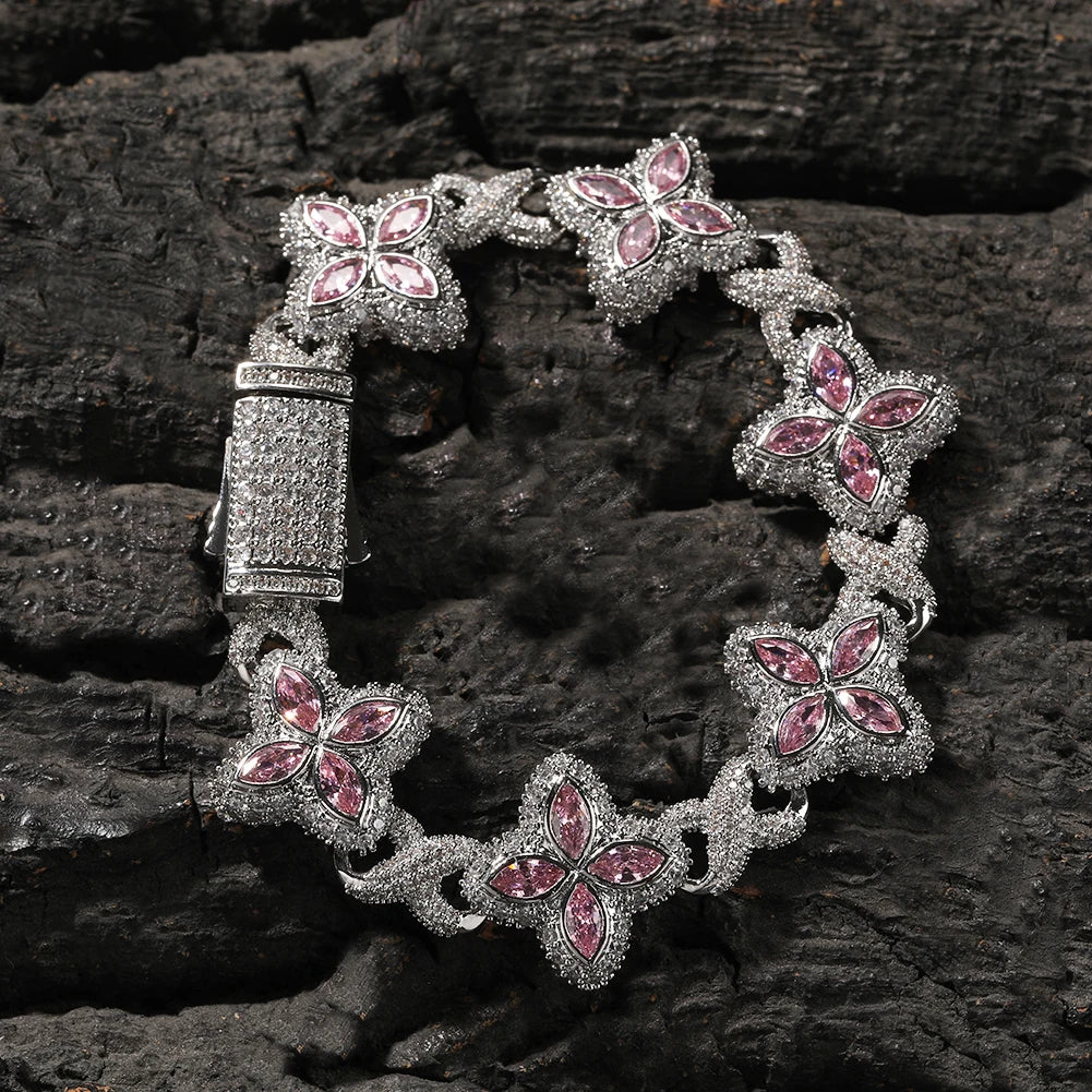 UWIN Multi Color CZ Floral Inifinity Chain Necklaces Pave Setting AAAAA Cubic Zircon Clover Necklace Fashion Jewelry for Gift