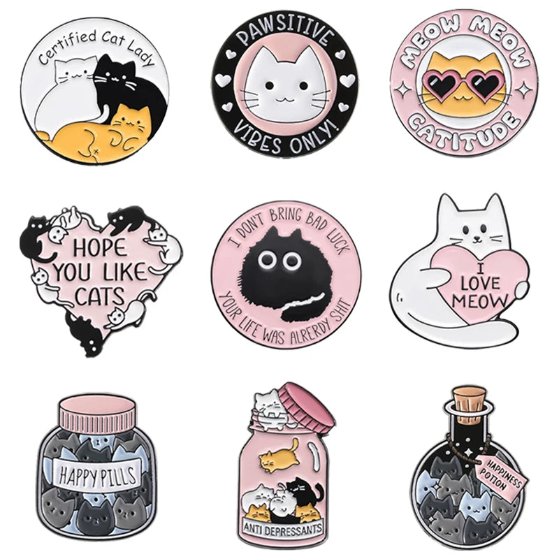 4-20pcs/set Red Eared Rabbit Enamel Pins Anime Characters Turbo Granny Cat Holy Jesus Medical Brooches Lapel Badge Jewelry Gifts