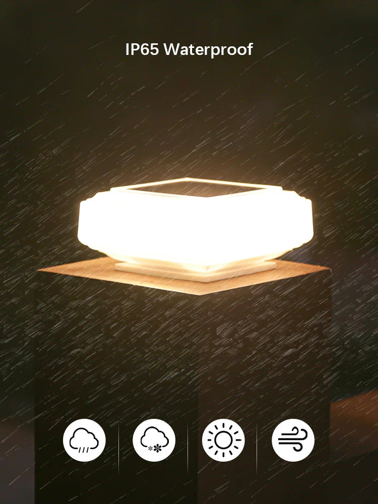 30Led Solar Pillar Light, Post Caps Lights, Waterproof Fence Post Lamp Outdoor, for Garden Wooden Posts Lawn Camping Summer Deco