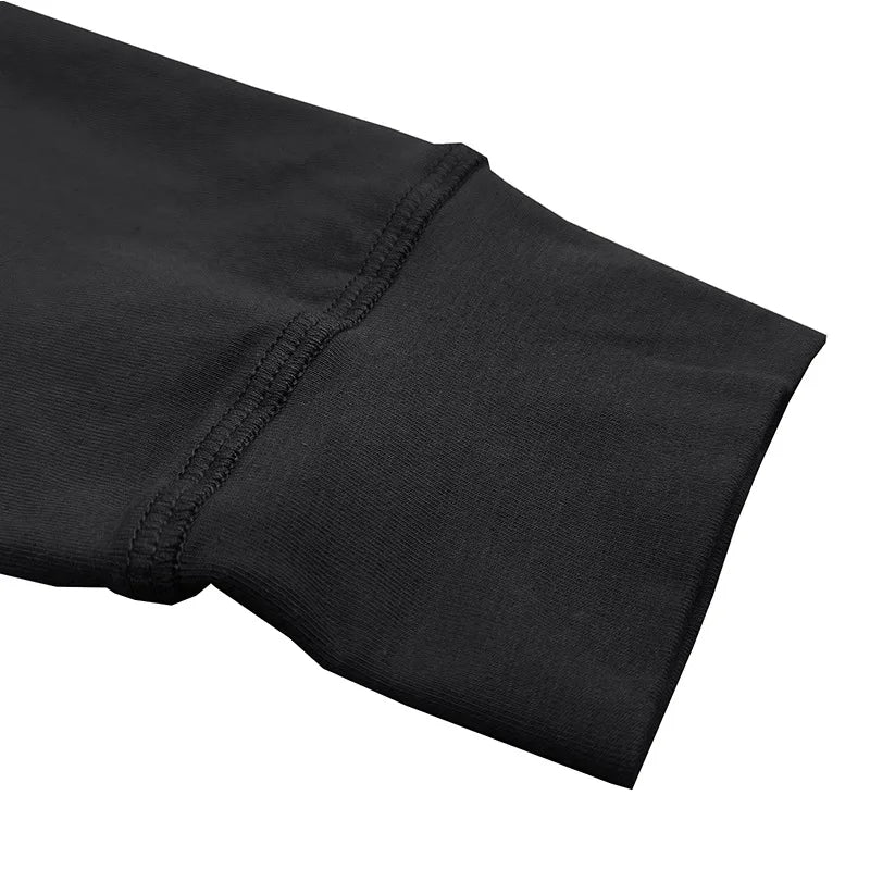 SHiONFA Spring Men's Long Sleeved T-shirt Casual Soft Cotton Base Shirt Placket Front Button Solid Color Pullover